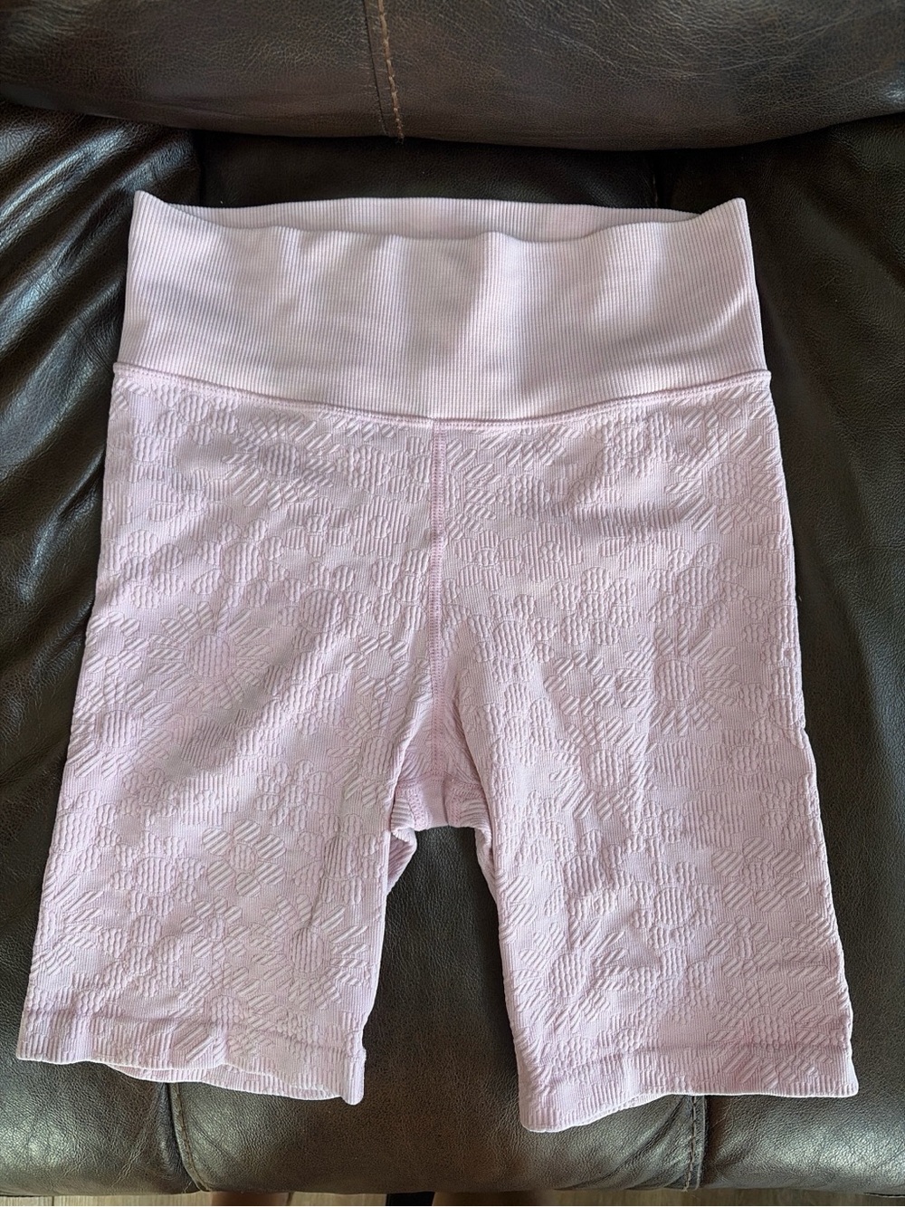 aerie Light Pink Textured Bike Shorts